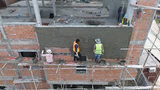 Overviews Of The Plastering And Rendering Cement Wall TechniquesCement And Sand Construction Build [upl. by Rabjohn]