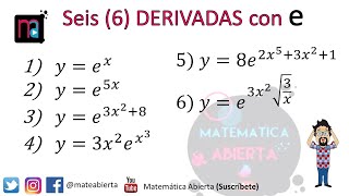 6 DERIVADAS con e EULER  EXPLICACIÓN  Ejercicios  Nivel Iniciando [upl. by Neroled]