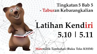 Matematik Tambahan Tingkatan 5 KSSM Bab 5  Latihan Kendiri 510  Latihan Kendiri 511 [upl. by Ahsym]