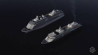 Antarctica cruise ships Silver Whisper and Silver Cloud meet in Wilhelmina Bay [upl. by Livvi]