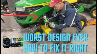 S120 S130 S140 S160 Easy Oil Change Conversion On a John Deere Lawn Tractor Mower 100 Series [upl. by Acisset696]