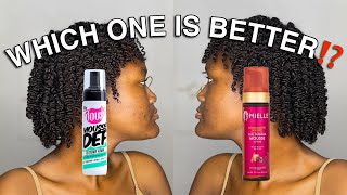 THE DOUX MOUSSE DEF TEXTURE FOAM VS MIELLE ORGANIC POMEGRANATE AND HONEY CURL DEFINING MOUSSE [upl. by Halak]