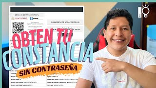 GENERA TU CONSTANCIA DE SITUACION FISCAL SIN CONTRASEÑA EN MINUTOS  SIN SAT ID  INGENIO CONTABLE 💡 [upl. by Yffub]