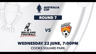 Australia Cup Qualifying Northern NSW  ROUND 7  Maitland FC vs Broadmeadow Magic [upl. by Dorran65]