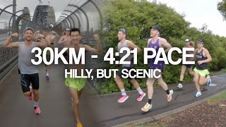 30km LONG RUN  420 Pace  7 Bridges Run Sydney Australia [upl. by Ezarras964]