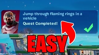 Jump Through Flaming Rings in a Vehicle Fortnite [upl. by Kalfas]