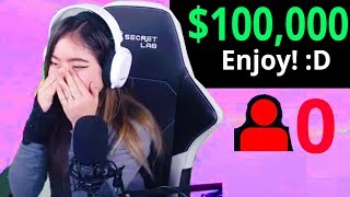 Donating 100000 To Streamers With 0 Viewers [upl. by Nnayrrehs613]