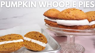 Pumpkin Whoopie Pies with Maple Marshmallow Crème  Fall Baking [upl. by Melville]