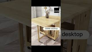 Modern Style Burlywood Storage Table 4 Chairs Folding Wooden Dining Table [upl. by Adnirolc]