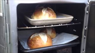 Silverfire Rocket Stove Baking Pretzel Rolls in a Coleman Camp Oven [upl. by Corron]