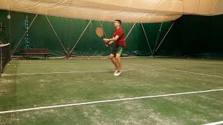 Roberto Franchin practicing with the twohandled tennis racket [upl. by Aaberg]