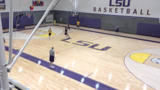 LSU hoops runs the 3man weave on the first day of practice [upl. by Arze455]