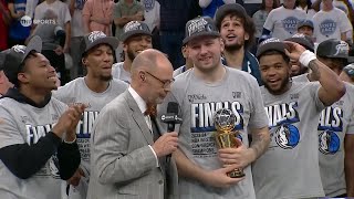 Luka Doncic wins the 2024 Magic Johnson Western Conference Finals MVP award 🏆  NBA on ESPN [upl. by Ario]