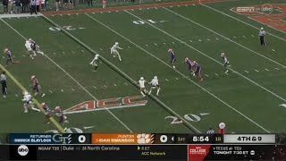 Clemson horrendous fake punt leads to Georgia Tech TD [upl. by Rufena]