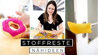 DIY Stoffreste Nähideen amp kostenlose Schnittmuster  Nadelkissen Scrunchie amp Sitzkissen nähen [upl. by Aliehs344]