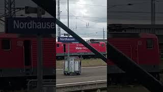 143 627 im Bahnhof Nordhausen auf der Durchfahrt [upl. by Ykcin]