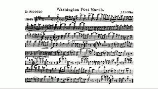 The Washington Post March Sheet music for D flat Piccolo  John Philip Sousa [upl. by Nwahsud759]