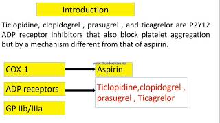 Anticoagulants Ticlipidine Clopidogrel Prasugrel and Ticagrelor PharmacologyRDSATutorial [upl. by Enylrac]