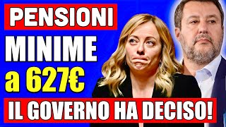 ULTIMORA PENSIONI IL GOVERNO HA DECISO 👉 MINIME A 627€ PROPROGA QUOTA 103 APE SOCIALE E ALTRO 📢 [upl. by Ahsai]