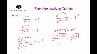 Equations with Indices  Corbettmaths [upl. by Esyli]