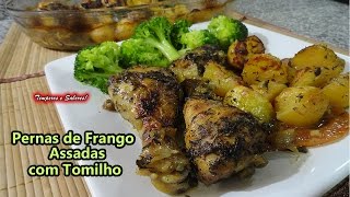 Pernas de Frango Assadas com Tomilho receita fácil em português [upl. by Combe541]