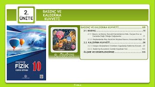 YAZILIYA HAZIRLIK 10Sınıf MEB Fizik Kitabı 2Ünite Basınç ve Kaldırma Kuvveti PDF [upl. by Aiceila]