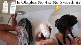 Olaplex No 4 and 5 Review  Wash Day  Natural hair [upl. by Ateval]