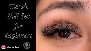 Classic Full Set Eyelash Extensions for Beginners [upl. by Odette]