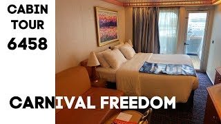 Carnival Freedom Cabin Tour 6458 aft  After Dry Doc  Refresh [upl. by Lunna295]