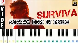 Surviva BGM in Piano With Notes  Surviva BGM  Piano  Vivegam  AK  Piano Tutorial  AR Music [upl. by Ondine]