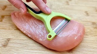 Ein Trick mit dem Gemüseschäler Tolles Rezept mit Hähnchenbrust ohne Backofen ASMR [upl. by Hardner]