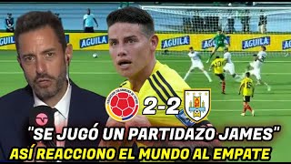 ASÍ REACCIONO EL MUNDO AL EMPATE DE COLOMBIA VS URUGUAY y GOLAZO DE JAMES RODRIGUEZ😯 [upl. by Knitter79]