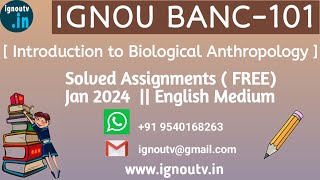 IGNOU BANC101 Solved Assignment January 2024 FREE  IGNOU BSCANH  IGNOU TV  IGNOU [upl. by Sheepshanks]