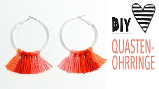 Quasten Ohrringe selber machen  Creolen mit Troddeln pimpen  DIY Tassel Hoop Earrings [upl. by Thacher]