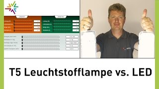 Vergleich T5Leuchtstofflampe vs LED am Beispiel T5LEDFeuchtraumleuchte watt24Video Nr93 [upl. by Whitehouse33]