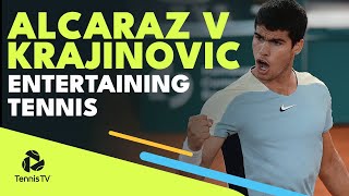 Carlos Alcaraz vs Filip Krajinovic Entertaining Tennis  Hamburg 2022 [upl. by Aimekahs]