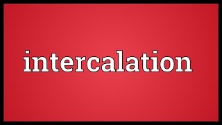 Intercalation Meaning [upl. by Edals]