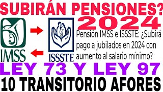 🙏CUÁNTO SUBIRÁ IMSS ISSSTE PENSIONADOS Y JUBILADOS 2024 UMASALARIO MÍNIMO 🚨 [upl. by Fong]