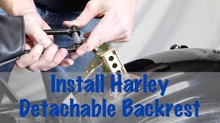 Install Detachable Rider Backrest Hardware on Harley Davidson  Biker Podcast [upl. by Raybourne475]