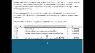 Accountants salary allocation operating expenses cost of goods sold and inventory WIP and FG [upl. by Bowers]