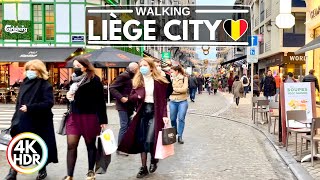 Liège Belgium 🇧🇪 City of Waffles amp Long Staircase Walk 2022 4KHDR 60FPS Walking Tour ▶48 min [upl. by Erich]