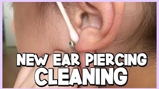 HOW TO CLEAN YOUR NEWLY PIERCED EARS  Ear Piercing Aftercare [upl. by Itsa]