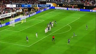 Messi Free Kick vs USA ► in 1080p amp with English Commentary HD [upl. by Awuhsoj]