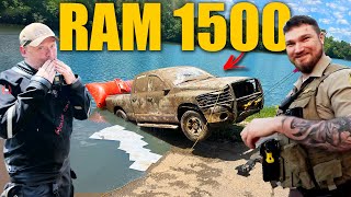 Police Investigate Ram Truck Discovered 15 Feet Underwater [upl. by Alehtse]