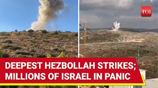 Hezbollah Strikes 100 Km Deep Inside Israel West Bank 165 Rockets Hit Israeli Towns Settlements [upl. by Ontina265]