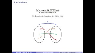 10 Mathe WPU  33 Injektivität Surjektivität Bijektivität [upl. by Yniffit]