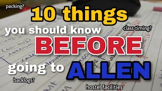 10 things you should know before going to ALLEN in 2024 allen neetaspirant [upl. by Suzy509]