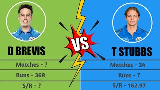 STUBBS vs BREVIS  T20 Batting Comparison  Tristan Stubbs Batting  Dewald Brevis Batting [upl. by Benni]