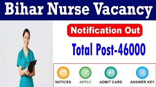 New Nursing Vacancy in bihar।BTSC Vacancy।।ANM Vacancy।GNM Vacancy 2024। बिहार स्वास्थ विभाग बहाली । [upl. by Dietsche796]