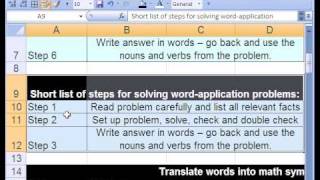 Excel Busn Math 13 Math Word Problems 1 [upl. by Etana63]